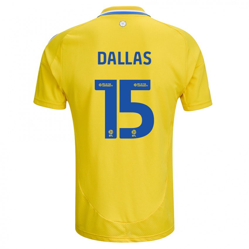 Børn Stuart Dallas #15 Gul Blå Udebane Spillertrøjer 2024/25 Trøje T-Shirt