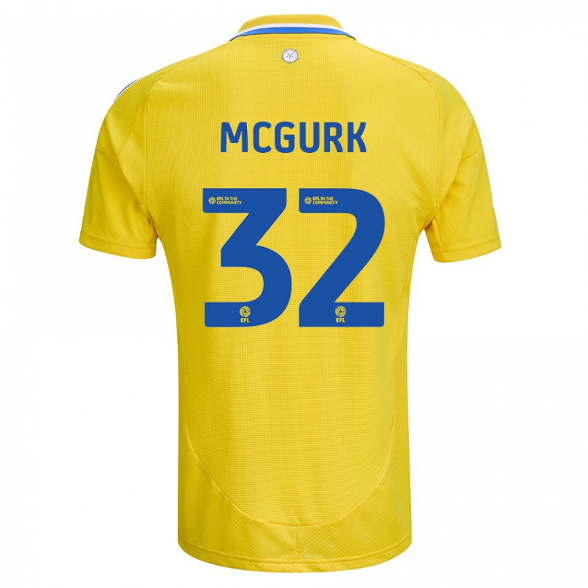 Børn Sean Mcgurk #32 Gul Blå Udebane Spillertrøjer 2024/25 Trøje T-Shirt