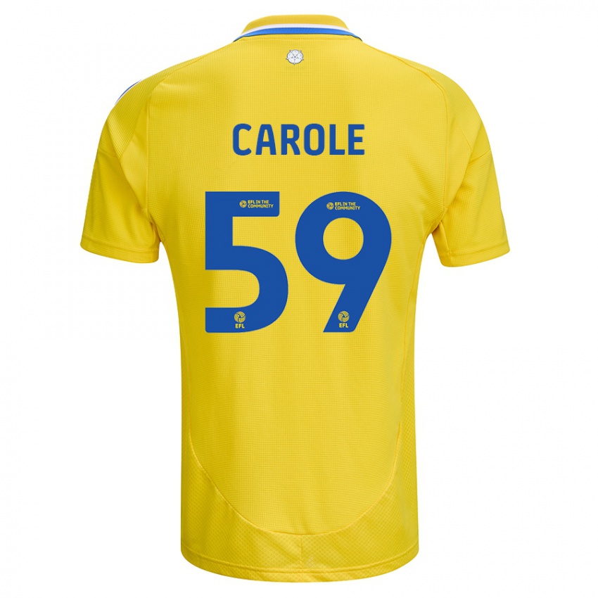 Børn Keenan Carole #59 Gul Blå Udebane Spillertrøjer 2024/25 Trøje T-Shirt