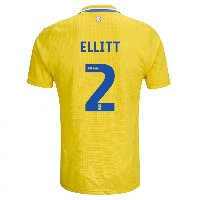 Børn Izzy Ellitt #2 Gul Blå Udebane Spillertrøjer 2024/25 Trøje T-Shirt