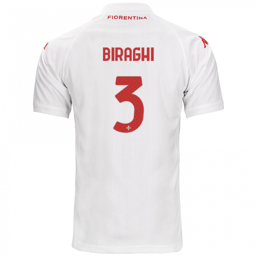 Børn Cristiano Biraghi #3 Hvid Udebane Spillertrøjer 2024/25 Trøje T-Shirt