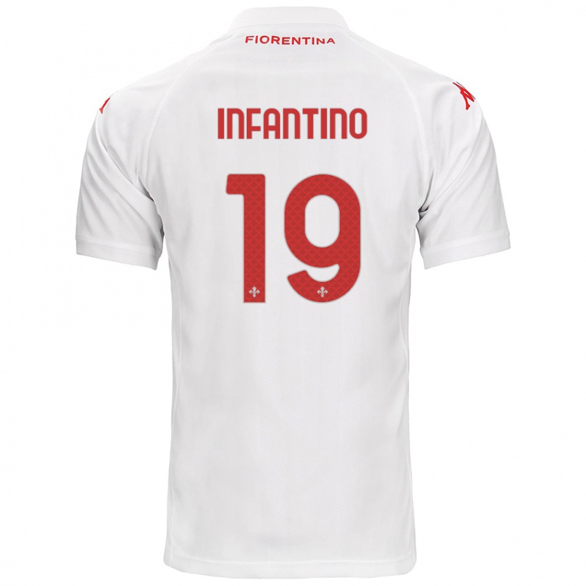 Børn Gino Infantino #19 Hvid Udebane Spillertrøjer 2024/25 Trøje T-Shirt