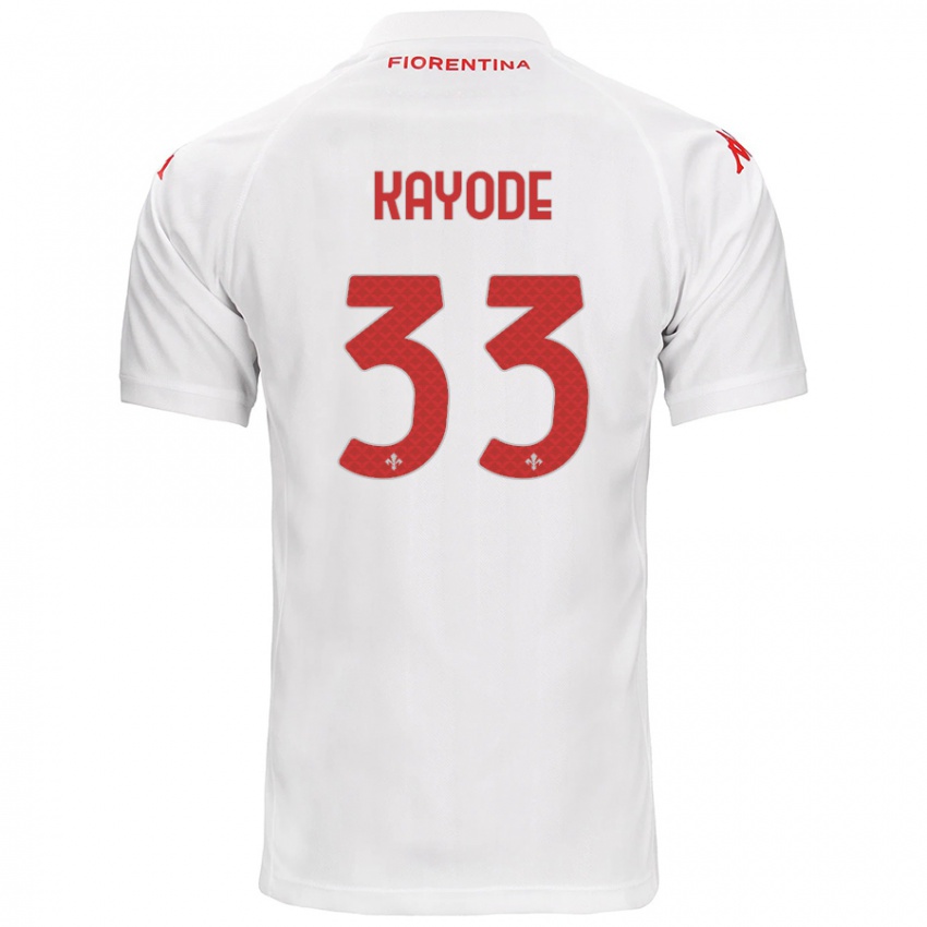 Børn Michael Kayode #33 Hvid Udebane Spillertrøjer 2024/25 Trøje T-Shirt