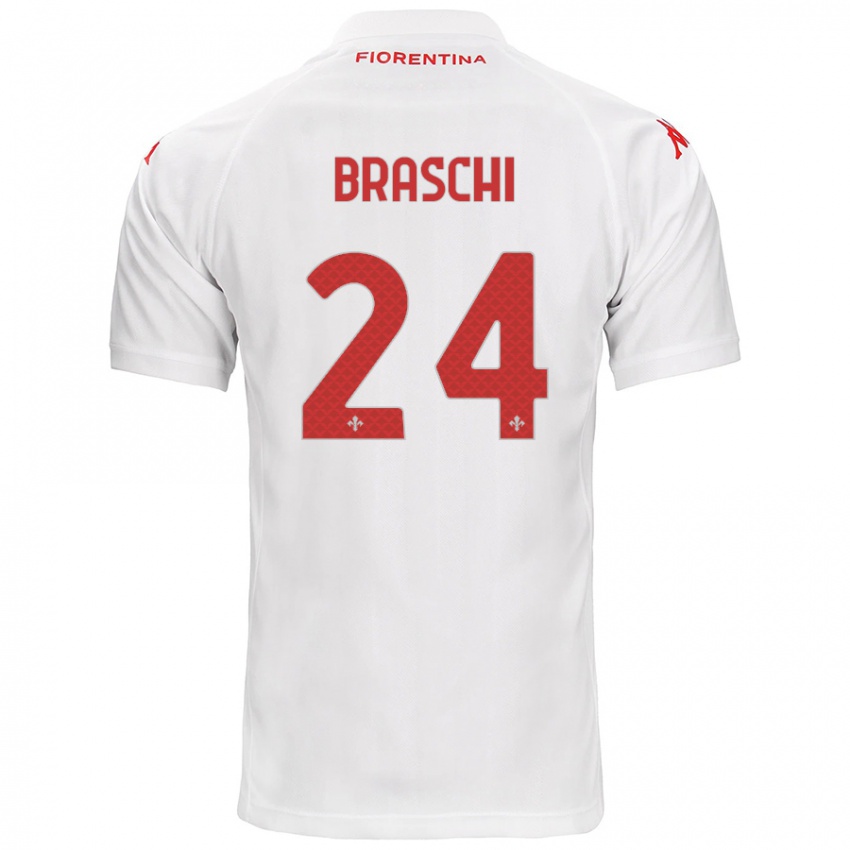 Børn Riccardo Braschi #24 Hvid Udebane Spillertrøjer 2024/25 Trøje T-Shirt