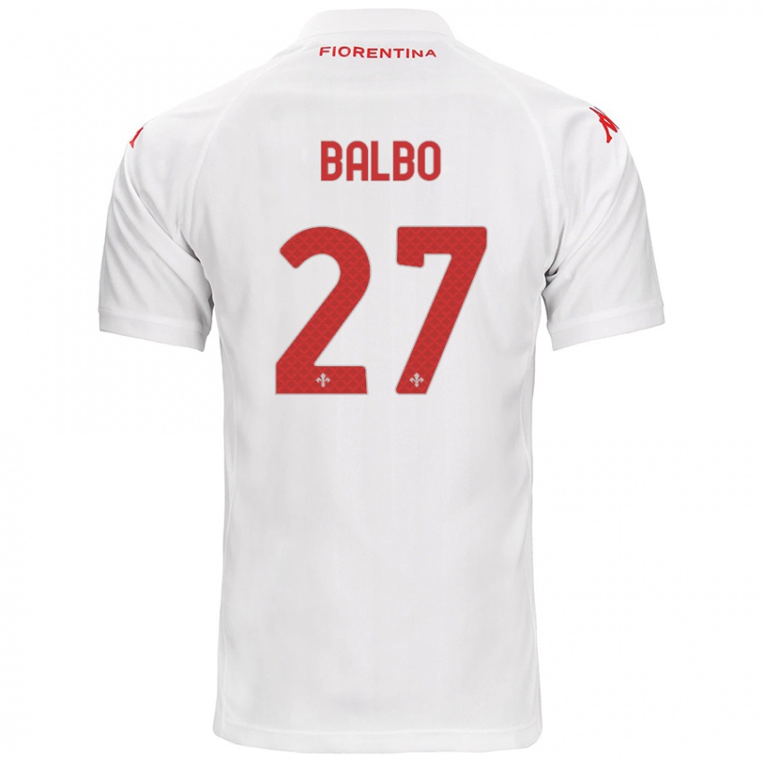 Børn Luis Balbo #27 Hvid Udebane Spillertrøjer 2024/25 Trøje T-Shirt