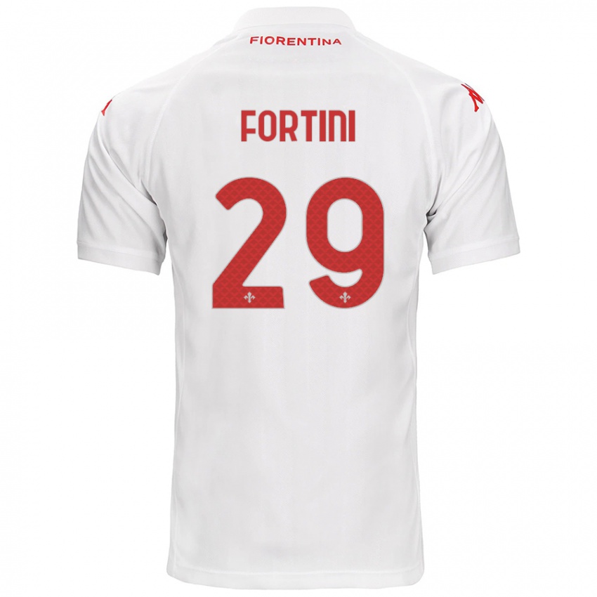 Børn Niccolò Fortini #29 Hvid Udebane Spillertrøjer 2024/25 Trøje T-Shirt