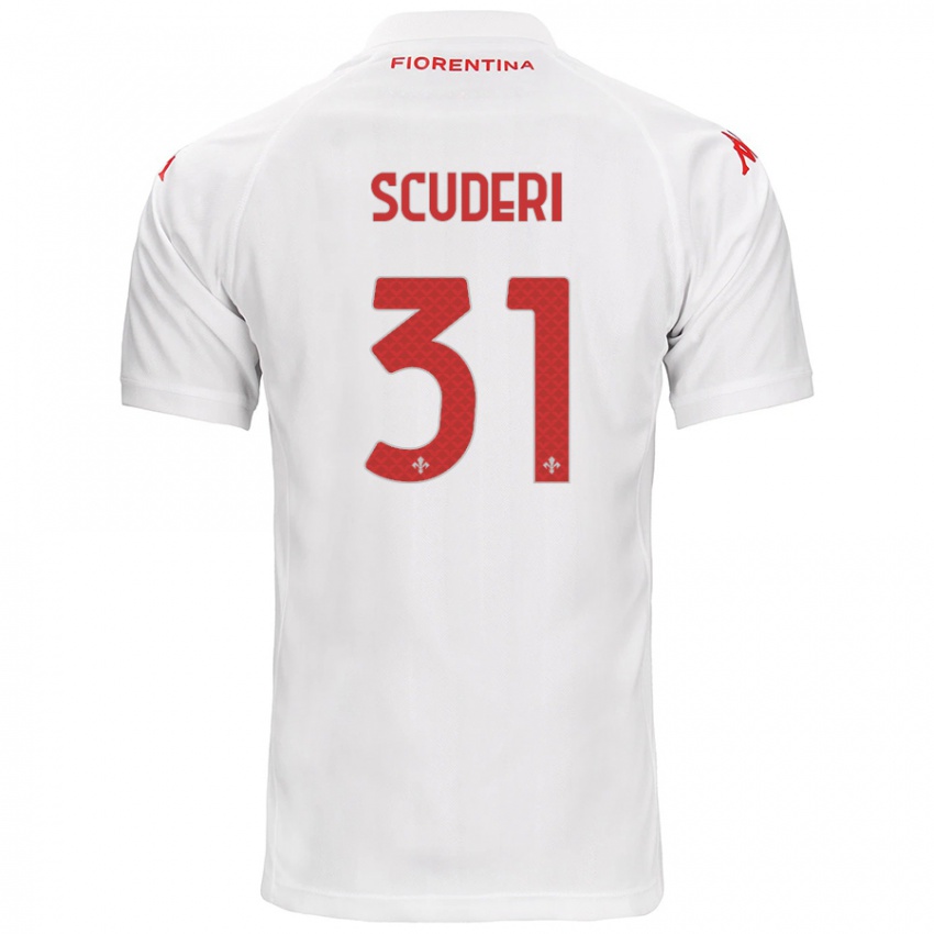 Børn Giulio Scuderi #31 Hvid Udebane Spillertrøjer 2024/25 Trøje T-Shirt