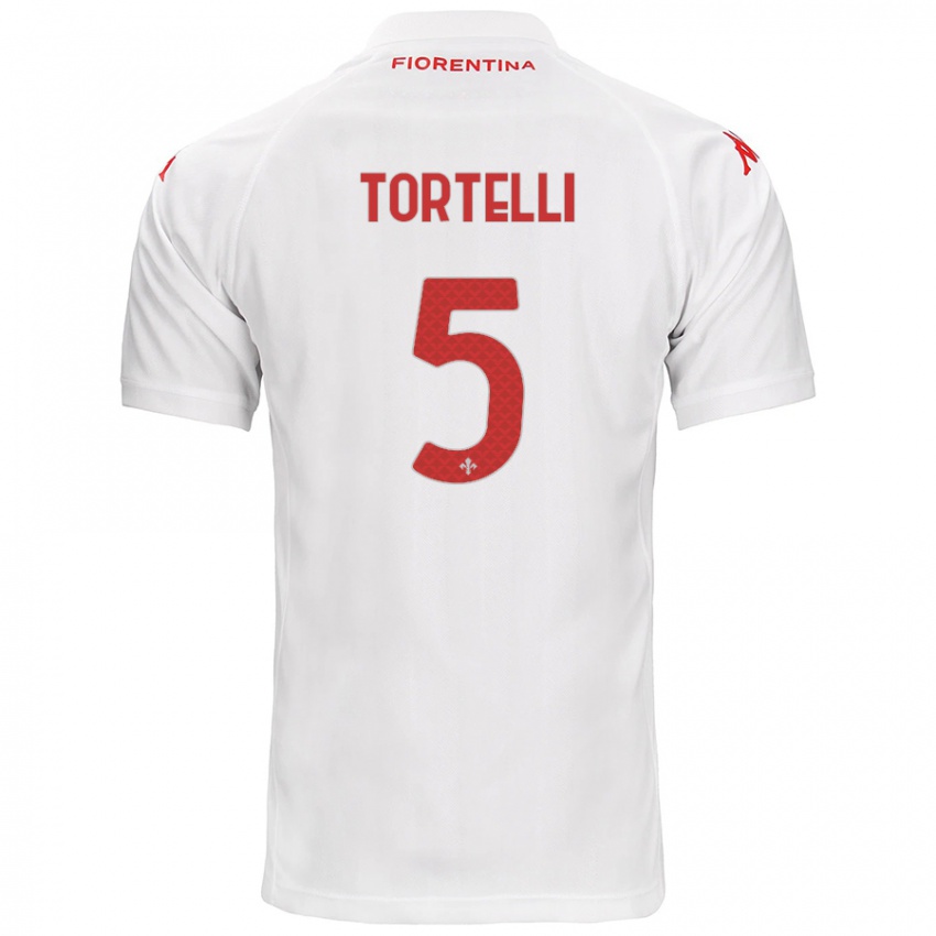 Børn Alice Tortelli #5 Hvid Udebane Spillertrøjer 2024/25 Trøje T-Shirt