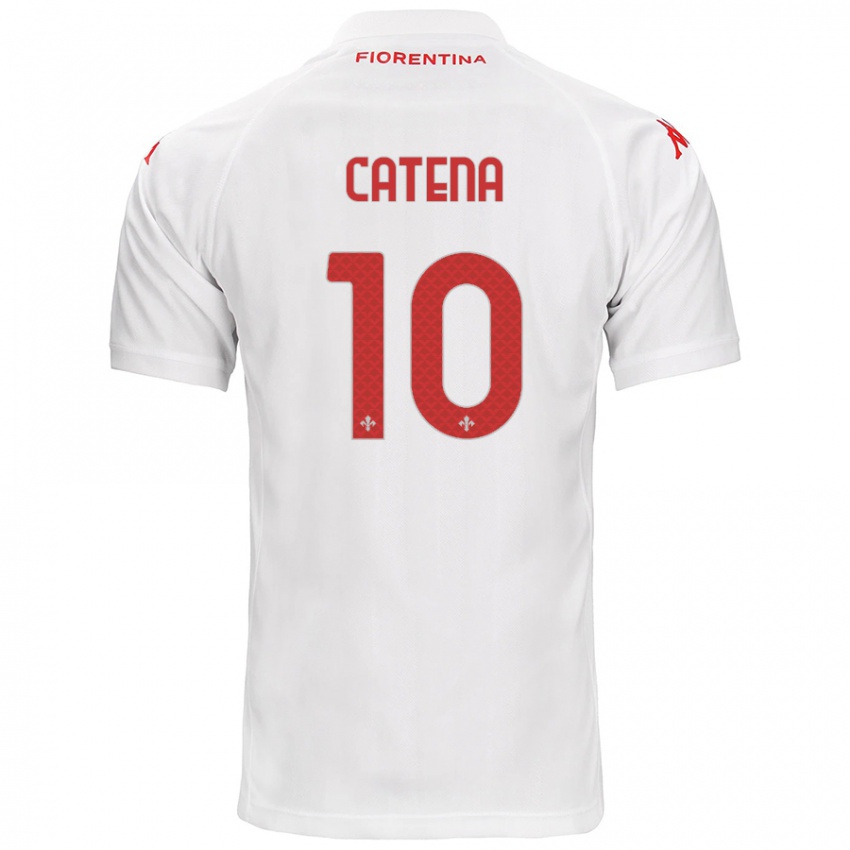 Børn Michaela Catena #10 Hvid Udebane Spillertrøjer 2024/25 Trøje T-Shirt