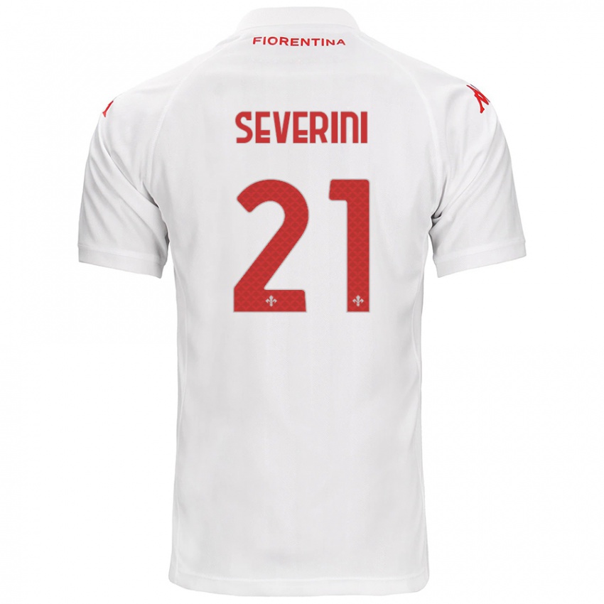 Børn Emma Severini #21 Hvid Udebane Spillertrøjer 2024/25 Trøje T-Shirt