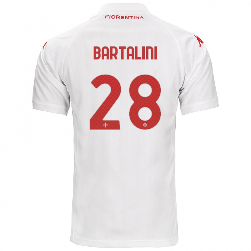 Børn Viola Bartalini #28 Hvid Udebane Spillertrøjer 2024/25 Trøje T-Shirt