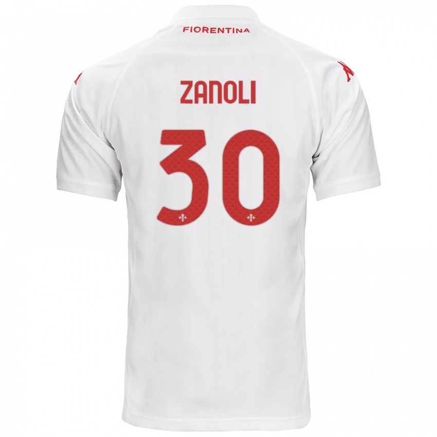 Børn Martina Zanoli #30 Hvid Udebane Spillertrøjer 2024/25 Trøje T-Shirt