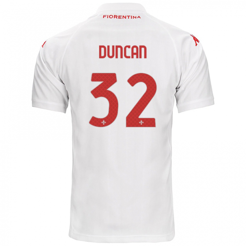 Børn Alfred Duncan #32 Hvid Udebane Spillertrøjer 2024/25 Trøje T-Shirt