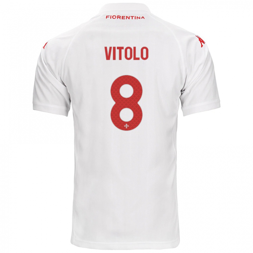 Børn Federico Vitolo #8 Hvid Udebane Spillertrøjer 2024/25 Trøje T-Shirt