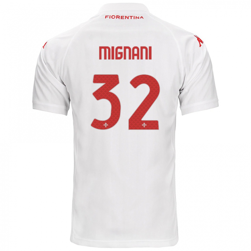 Børn Carlo Mignani #32 Hvid Udebane Spillertrøjer 2024/25 Trøje T-Shirt