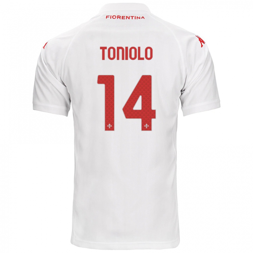 Børn Martina Toniolo #14 Hvid Udebane Spillertrøjer 2024/25 Trøje T-Shirt