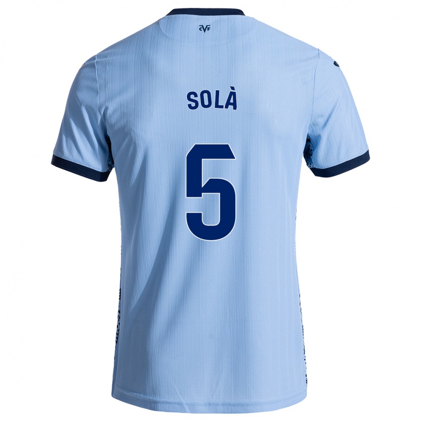 Børn Arnau Solà #5 Himmelblå Udebane Spillertrøjer 2024/25 Trøje T-Shirt