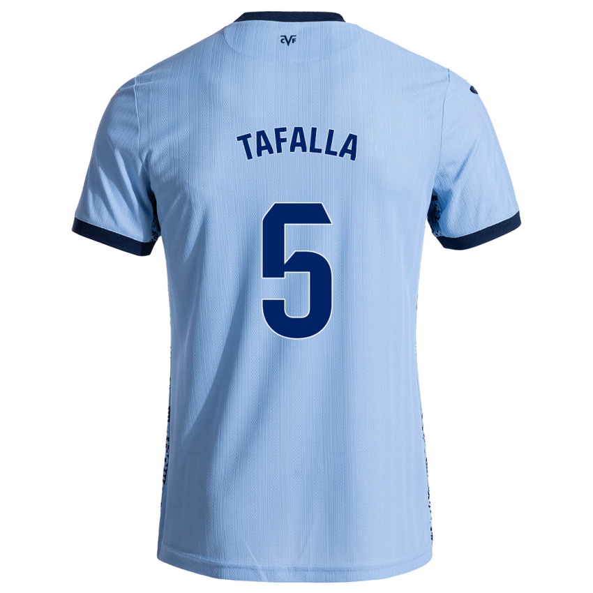 Børn Fran Tafalla #5 Himmelblå Udebane Spillertrøjer 2024/25 Trøje T-Shirt