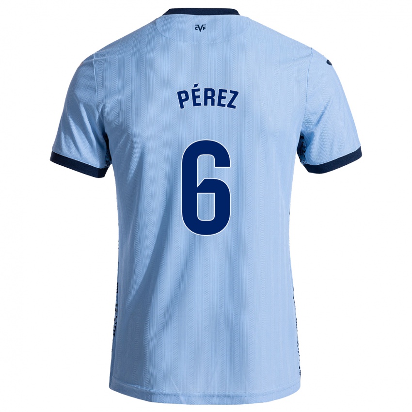 Børn Hugo Pérez #6 Himmelblå Udebane Spillertrøjer 2024/25 Trøje T-Shirt