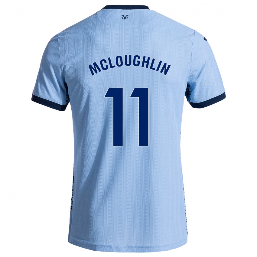 Børn Caden Mcloughlin #11 Himmelblå Udebane Spillertrøjer 2024/25 Trøje T-Shirt