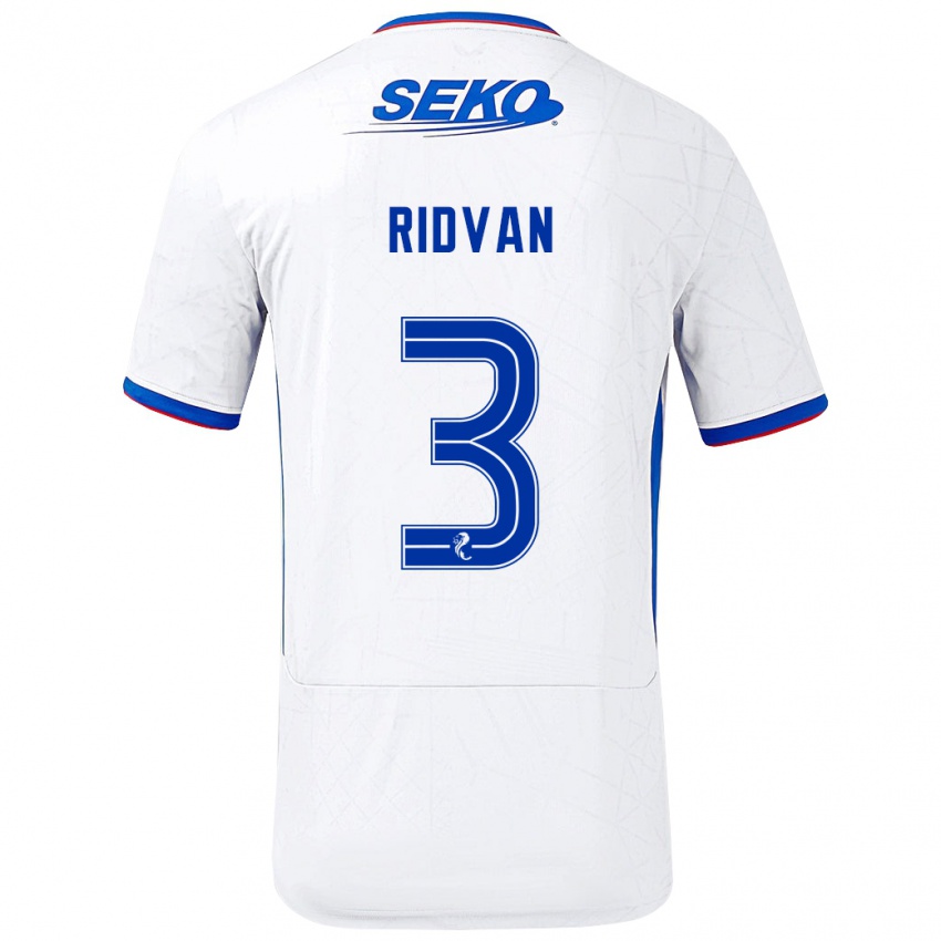 Børn Rıdvan Yılmaz #3 Hvid Blå Udebane Spillertrøjer 2024/25 Trøje T-Shirt