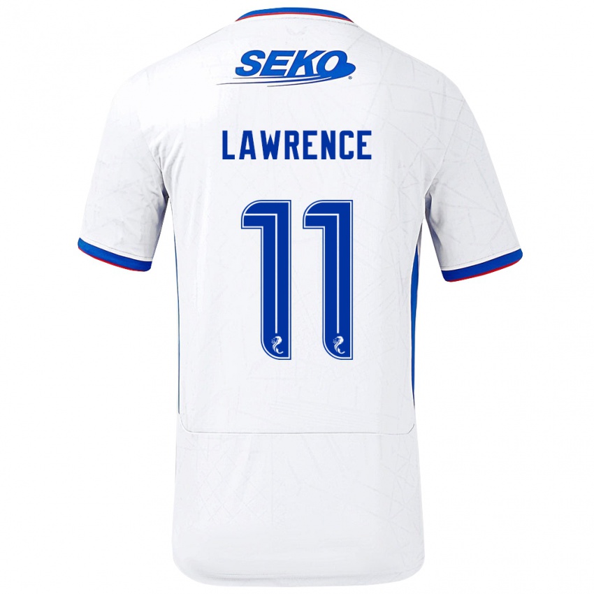 Børn Tom Lawrence #11 Hvid Blå Udebane Spillertrøjer 2024/25 Trøje T-Shirt