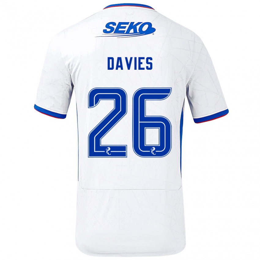 Børn Ben Davies #26 Hvid Blå Udebane Spillertrøjer 2024/25 Trøje T-Shirt