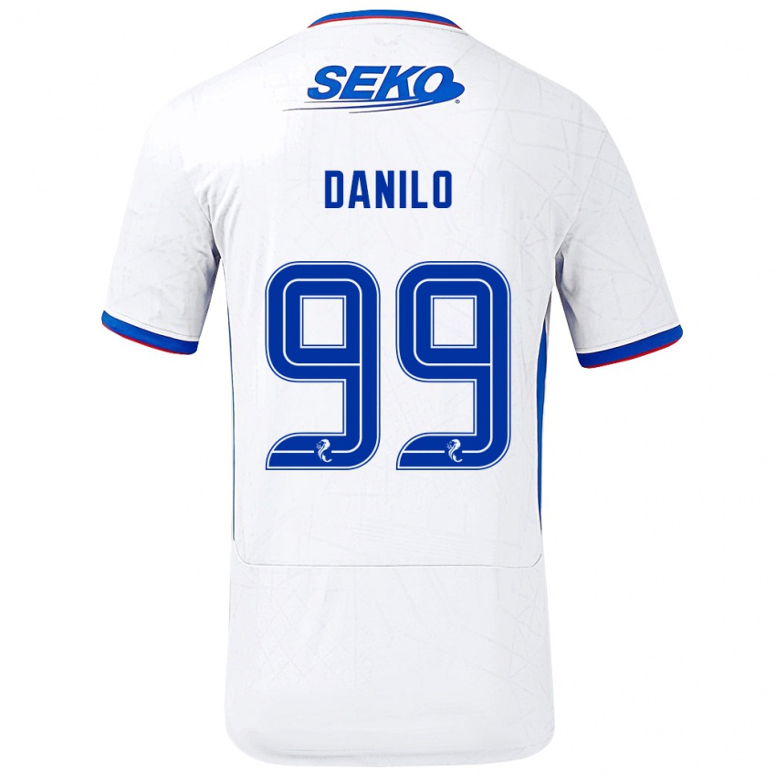 Børn Danilo #99 Hvid Blå Udebane Spillertrøjer 2024/25 Trøje T-Shirt