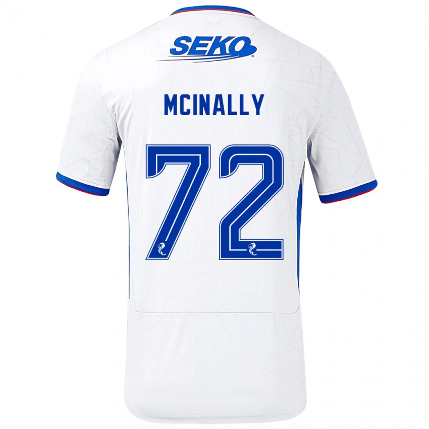 Børn Darren Mcinally #72 Hvid Blå Udebane Spillertrøjer 2024/25 Trøje T-Shirt