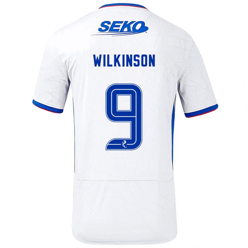 Børn Katie Wilkinson #9 Hvid Blå Udebane Spillertrøjer 2024/25 Trøje T-Shirt