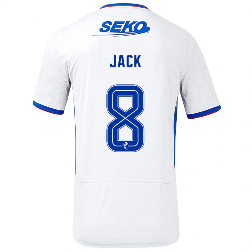 Børn Ryan Jack #8 Hvid Blå Udebane Spillertrøjer 2024/25 Trøje T-Shirt