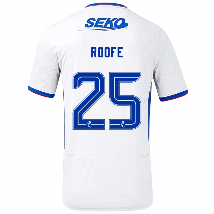 Børn Kemar Roofe #25 Hvid Blå Udebane Spillertrøjer 2024/25 Trøje T-Shirt