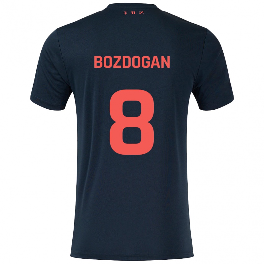 Børn Can Bozdogan #8 Sort Rød Udebane Spillertrøjer 2024/25 Trøje T-Shirt