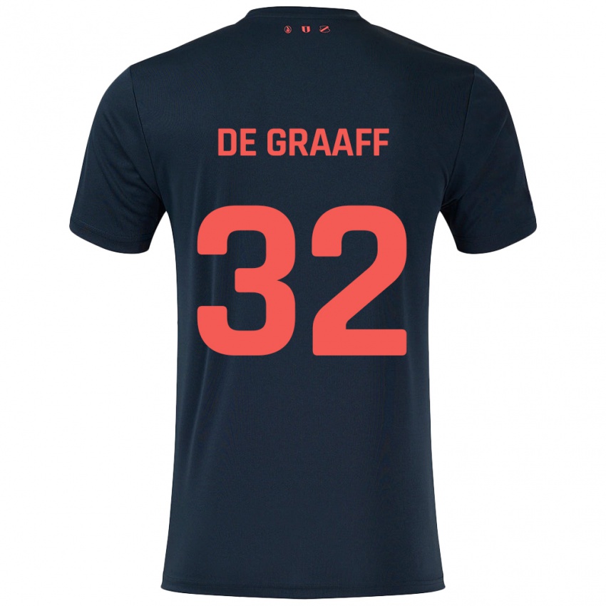 Børn Tom De Graaff #32 Sort Rød Udebane Spillertrøjer 2024/25 Trøje T-Shirt