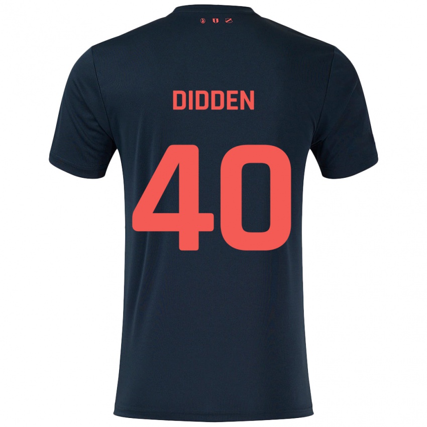 Børn Matisse Didden #40 Sort Rød Udebane Spillertrøjer 2024/25 Trøje T-Shirt