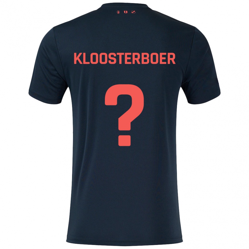 Børn Per Kloosterboer #0 Sort Rød Udebane Spillertrøjer 2024/25 Trøje T-Shirt