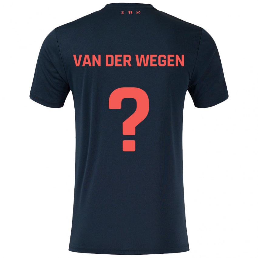 Børn Sil Van Der Wegen #0 Sort Rød Udebane Spillertrøjer 2024/25 Trøje T-Shirt