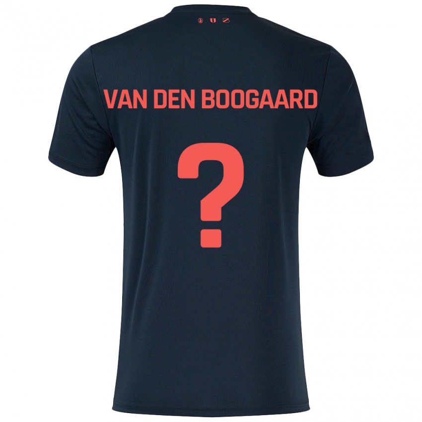 Børn Brian Van Den Boogaard #0 Sort Rød Udebane Spillertrøjer 2024/25 Trøje T-Shirt