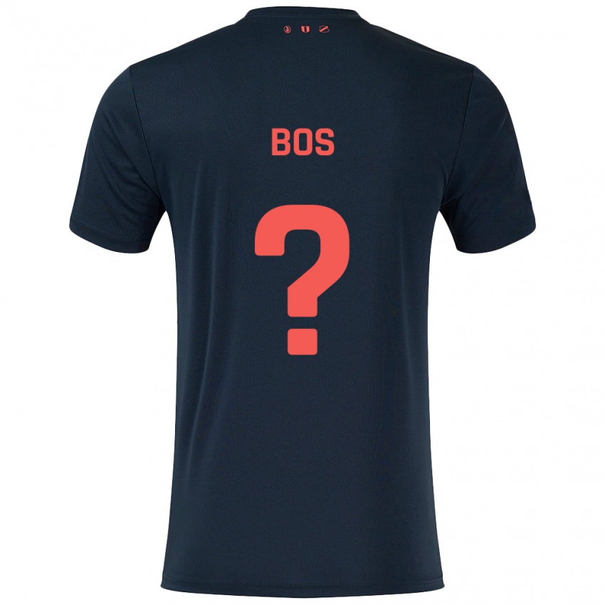 Børn Torben Bos #0 Sort Rød Udebane Spillertrøjer 2024/25 Trøje T-Shirt