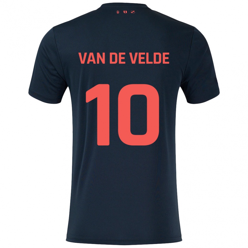 Børn Senne Van De Velde #10 Sort Rød Udebane Spillertrøjer 2024/25 Trøje T-Shirt