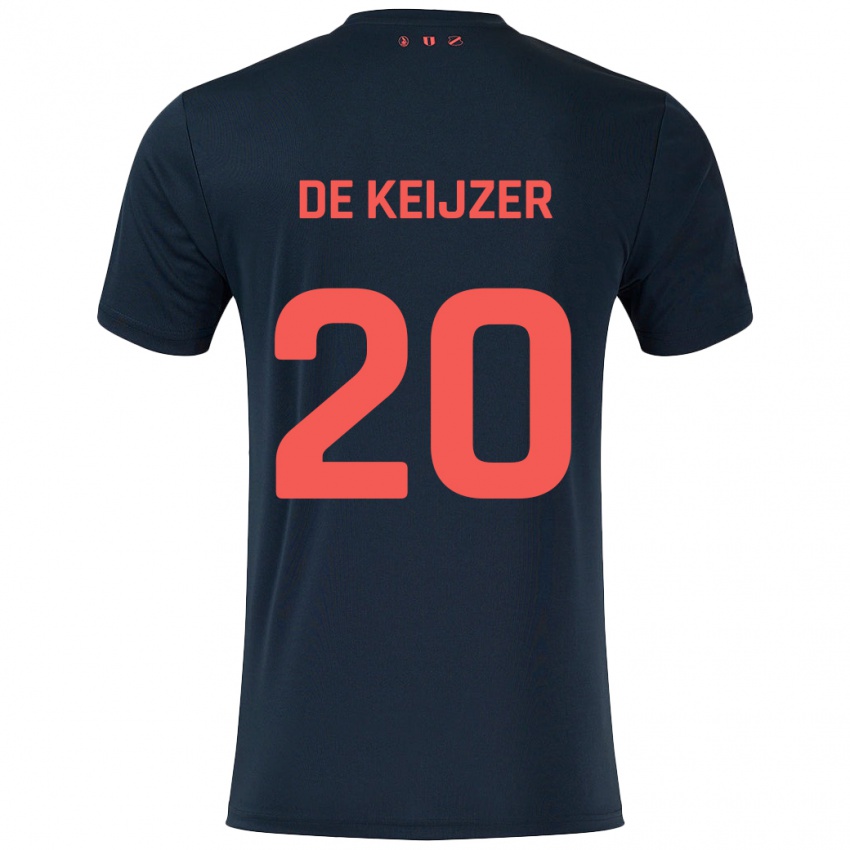 Børn Lotje De Keijzer #20 Sort Rød Udebane Spillertrøjer 2024/25 Trøje T-Shirt