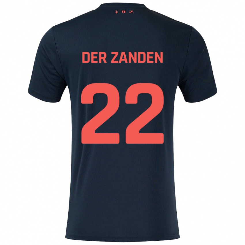 Børn Iise Van Der Zanden #22 Sort Rød Udebane Spillertrøjer 2024/25 Trøje T-Shirt