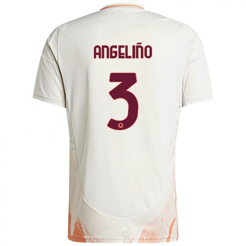 Børn Angelino #3 Creme Hvid Orange Udebane Spillertrøjer 2024/25 Trøje T-Shirt