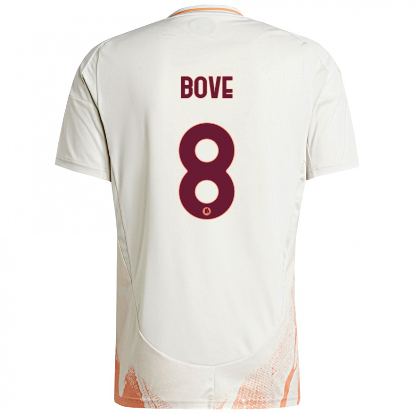 Børn Edoardo Bove #8 Creme Hvid Orange Udebane Spillertrøjer 2024/25 Trøje T-Shirt