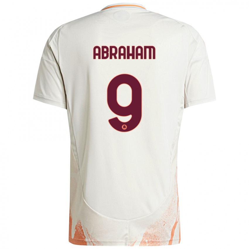 Børn Tammy Abraham #9 Creme Hvid Orange Udebane Spillertrøjer 2024/25 Trøje T-Shirt