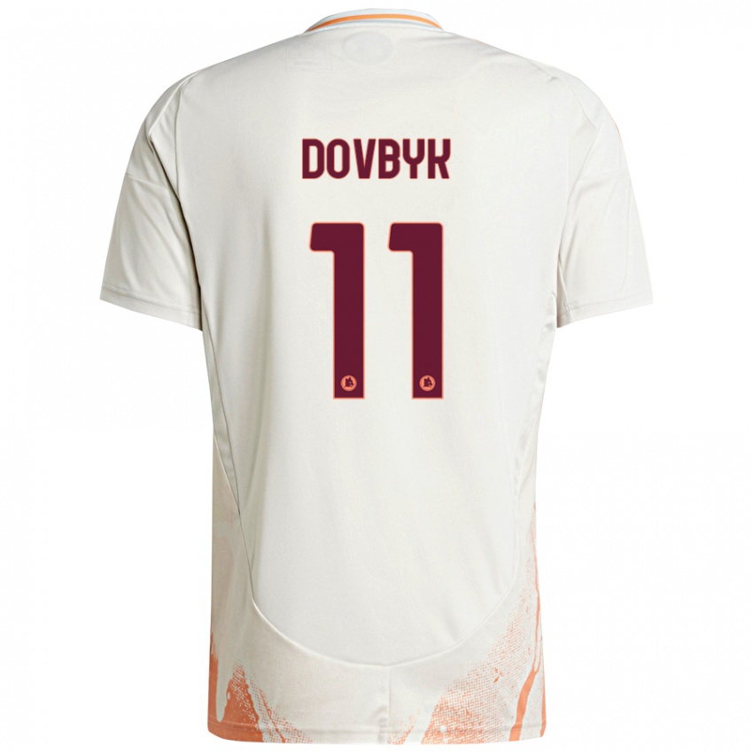 Børn Artem Dovbyk #11 Creme Hvid Orange Udebane Spillertrøjer 2024/25 Trøje T-Shirt