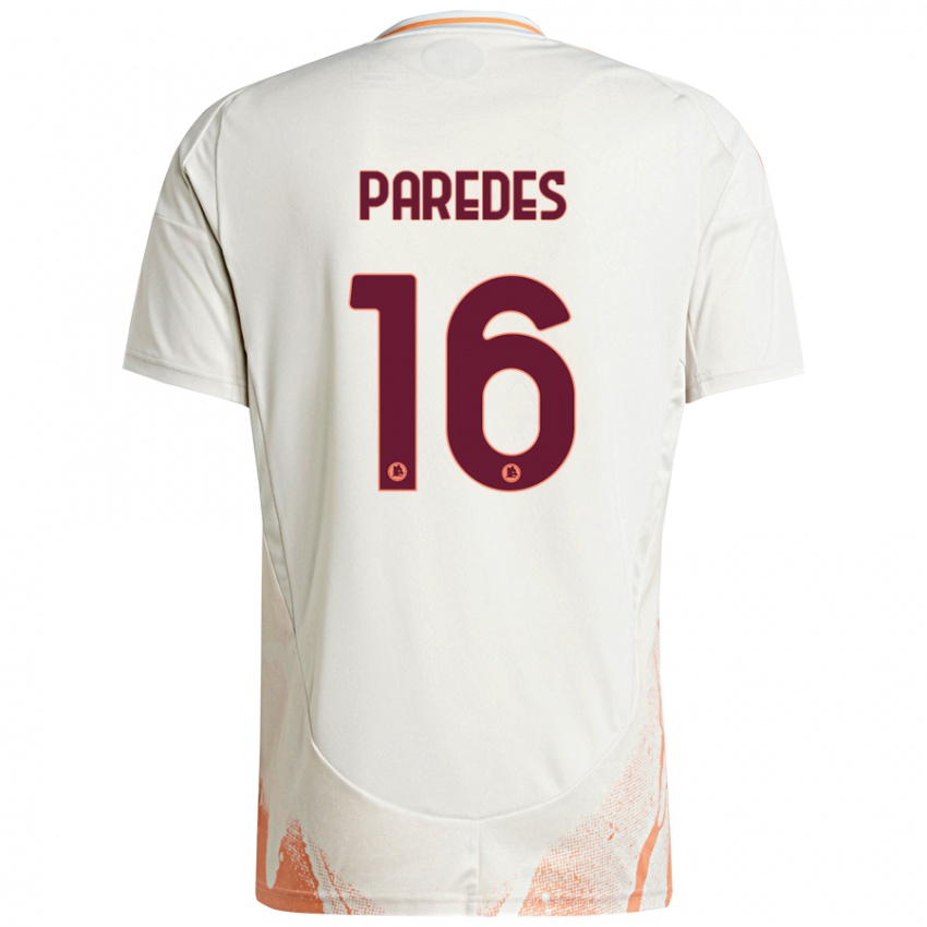 Børn Leandro Paredes #16 Creme Hvid Orange Udebane Spillertrøjer 2024/25 Trøje T-Shirt