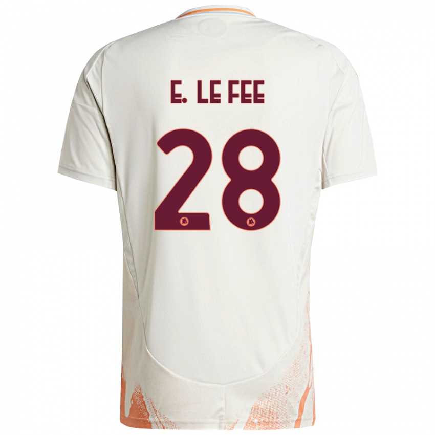 Børn Enzo Le Fée #28 Creme Hvid Orange Udebane Spillertrøjer 2024/25 Trøje T-Shirt