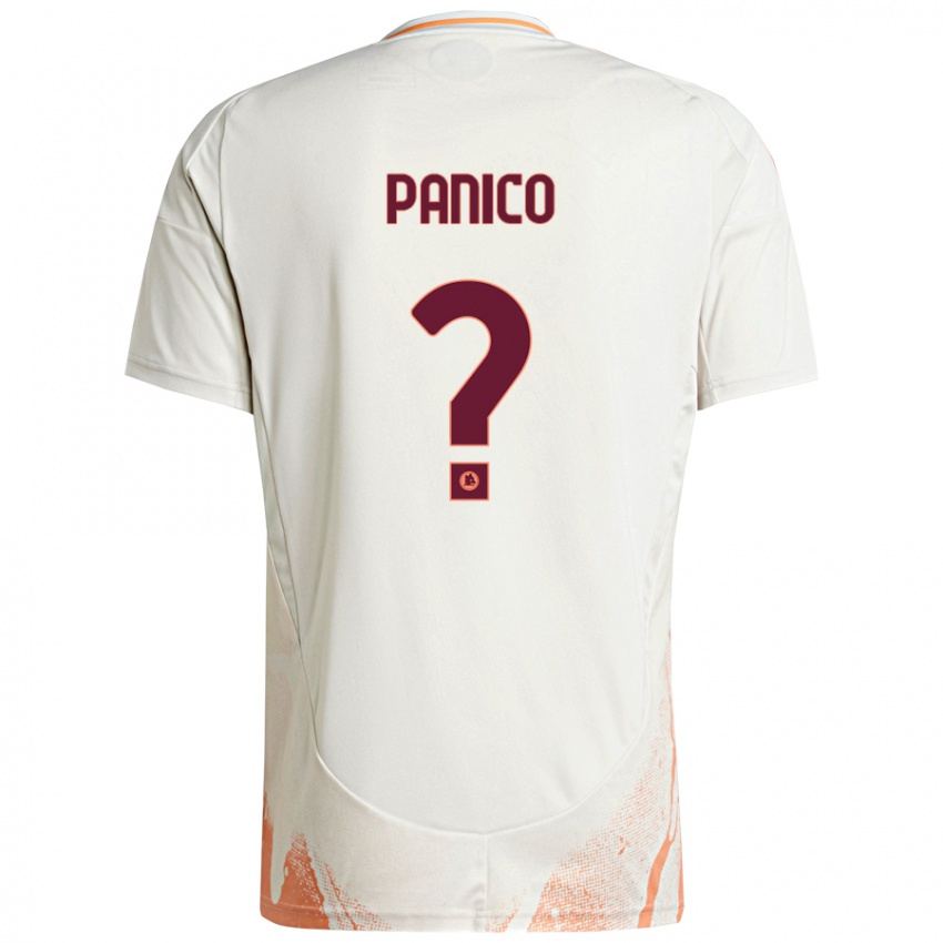 Børn Francesco Panico #0 Creme Hvid Orange Udebane Spillertrøjer 2024/25 Trøje T-Shirt