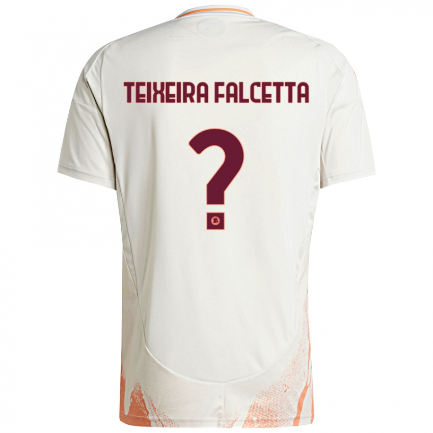 Børn Pietro Teixeira Falcetta #0 Creme Hvid Orange Udebane Spillertrøjer 2024/25 Trøje T-Shirt